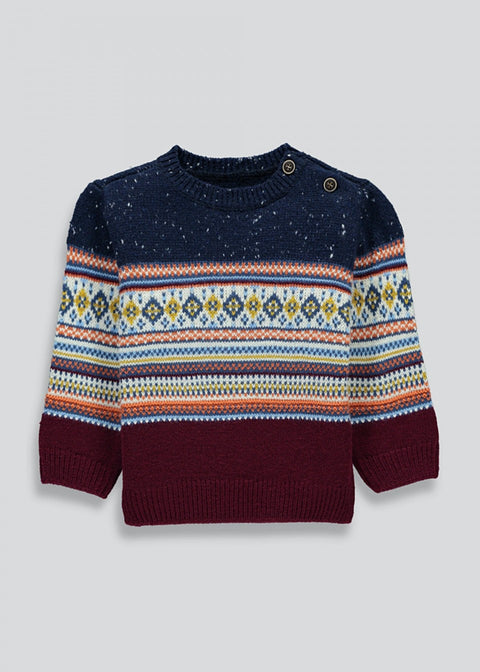 BOYS FAIR ISLE KNIT JUMPER (9MTHS-6YRS)